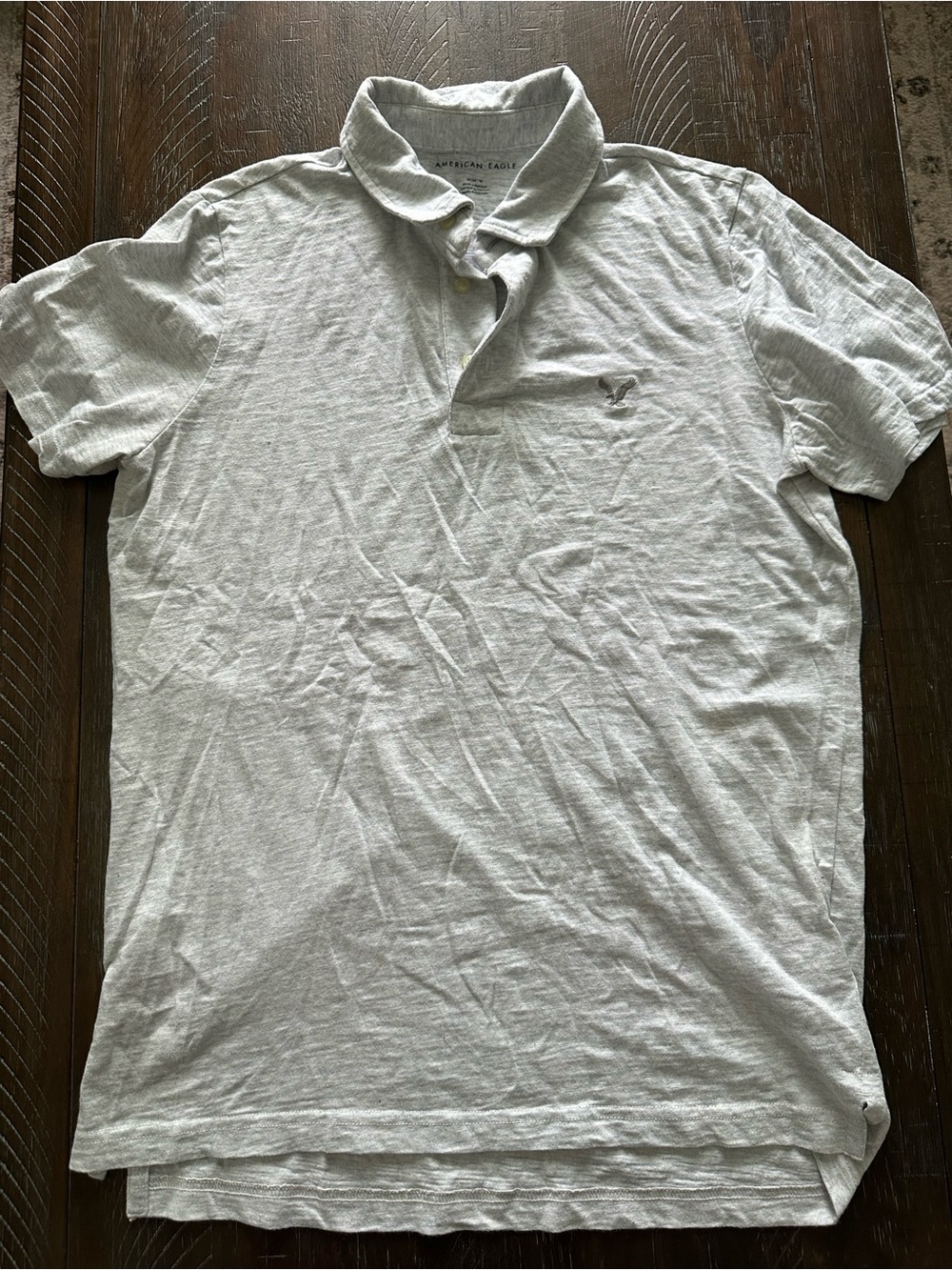 American Eagle Outfitters Light Heather Gray Polo Shirt - Size Medium
